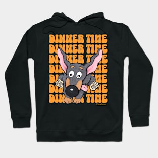 Funny Cute Dachshund Doxie Dog Running for Dinner Hoodie